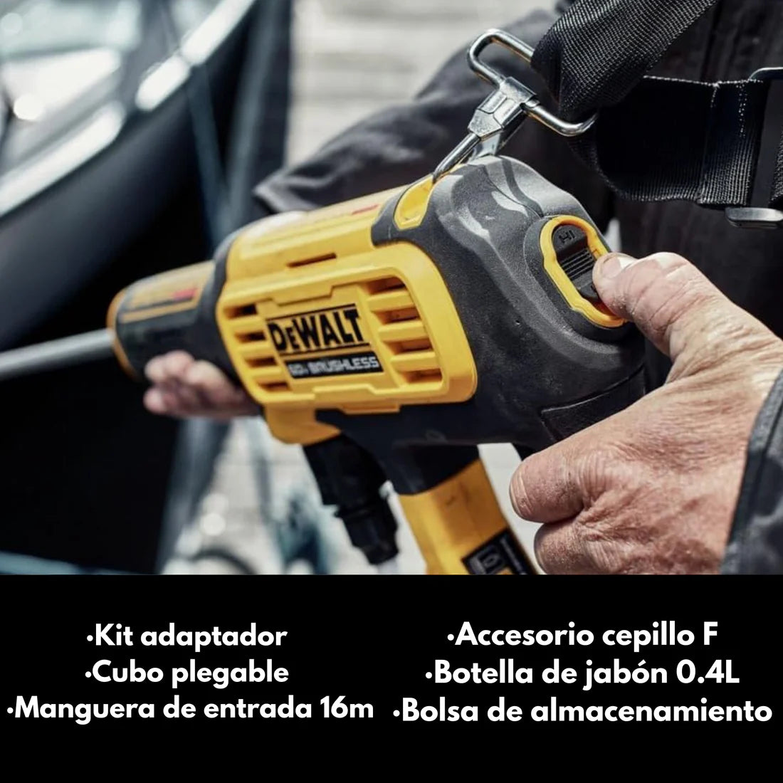 Hidrolavadora DWT CleanWash Inalámbrica Con 2 Baterías Gratis + Estuche y Accesorios Regalo